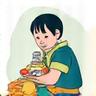 Child playing safely with a toy