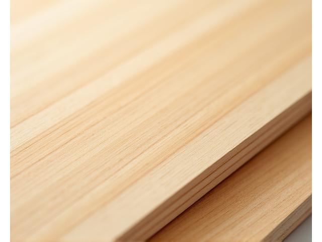 Stack of smooth, light-colored beechwood planks