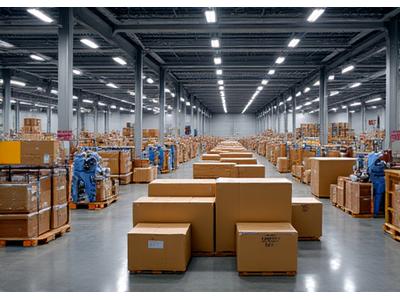 Warehouse staff preparing toy shipments